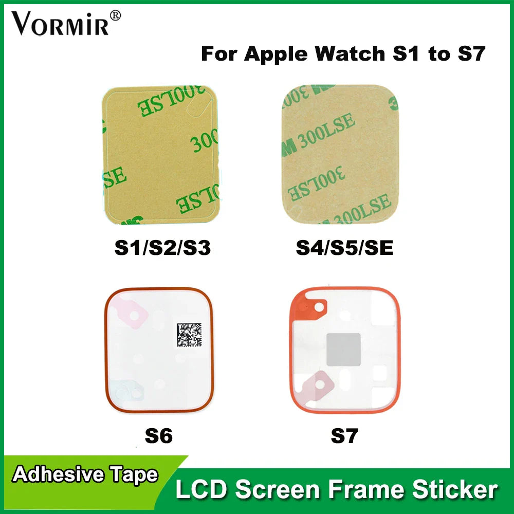 10pcs For Apple Watch S1 S2 S3 4 5 SE S6 S7 38mm 42mm 40mm 44mm 41mm 45mm LCD Screen Tape 3M Adhesive Glue Sticker Repair Parts