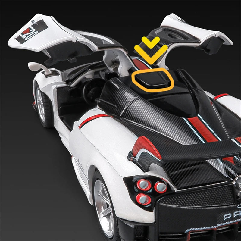 1:32 Pagani Huayra BC Alloy Sports Car Model Diecast Metal Toy Car Model Simulation Sound and Light Collection Children Toy Gift