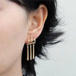 Load image into Gallery viewer, 1Pair One Piece Zoro Anime Earrings Women Men Cosplay Earrings Piercing Jewelry Fashion Fake Triple Earring Dangle Long Earing
