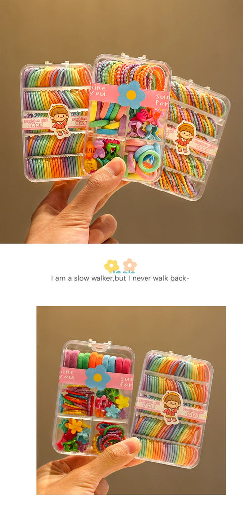 150Pcs/Box Baby Girls Cute Colors Classic Elastic Hair Bands Children Sweet Soft Scrunchies Rubber Bands Kids Hair Accessories