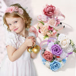 Load image into Gallery viewer, 1pcs Bride Wedding Hairband Artificial Flower Crown Headband Hair Accessories Women Girls Sweet Floral Hair Hoop Party Headwear
