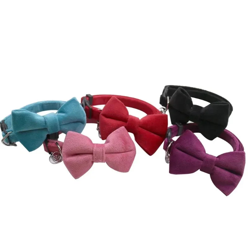 Pet Collars Pet Bow Bell Collars Cute Cat Collars Pets Supplies Multicolor Adjustable Pets Dressing Tool Pet Accessories Cats