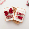 2/4PCS Red Hair Pins for Girls Fabric Bow Bangs Clips Christmas Baby Hair Accessories Knitted Sweet Korean Hair Clip Kids Gifts