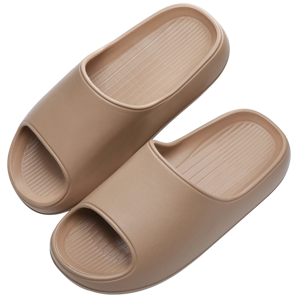 Comwarm New Fashion Thick Bottom Slippers For Women Summer Outdoor Men Beach Slides Indoor Non-slip Bathroom Slides Beach Shoes