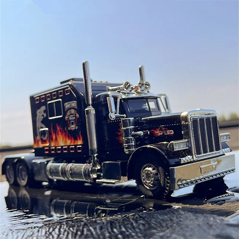 New 1/24 Alloy Trailer Truck Head Car Model Diecast Metal Container Truck Engineering Transport Vehicles Car Model Kids Toy Gift