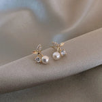 Load image into Gallery viewer, New Design Petite Cherry Delicate Stud Earrings For Women Lovely Cute Zircon Rhinestone Bow Bowknot Earring Usual Jewelry Gifts
