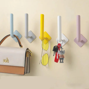 L-Shaped Hook Self Adhesive Wall Hangers Tissue Holder Pot Lid Hooks Keys Storage Rack for Home Kitchen Accessories