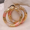 Trendy Gold Colors Hoop Earrings for Women Filled - Crude Tube Swirl Multilayer Circle 3-Color Wedding Earring Jewelry