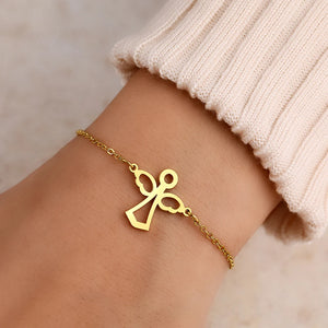 Stainless Steel Bracelets Elegant Cute Cartoon Angel Pendants Girls Trendy Fine Kpop Bracelet For Women Jewelry Wholesale Gifts