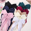 2PCS Elegant Bow Ribbon Hair Clip Fashion Solid Bowknot Satin Hairpin Barrettes Girls Ponytail Clip Women Hair Accessories 14Y+