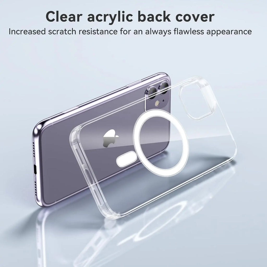 Shockproof Magnetic Case for iPhone 11 12 13 14 15 Pro Max Mini iPhone X Xs XR Protective Phone Case With Screen Protector Glass