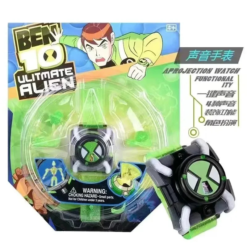 Bandai Original 3D Ben 10 Watch Earth Defenders Projection Watch Omnitrix Toy Anime Figures Model PVC Toys for Boys Gifts