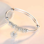 Load image into Gallery viewer, Fine 925 Sterling Silver hollow Bells ball bangles adjustable Bracelets for Women Fashion Holiday gifts Party wedding Jewelry
