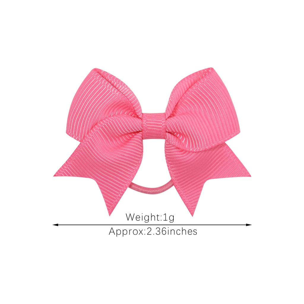 10Pcs/lot Grosgrain Ribbon Pigtail Hair Bows Elastic Hair Ties Hair Bands Holders Girls Baby Hair Accessories for Baby Infants