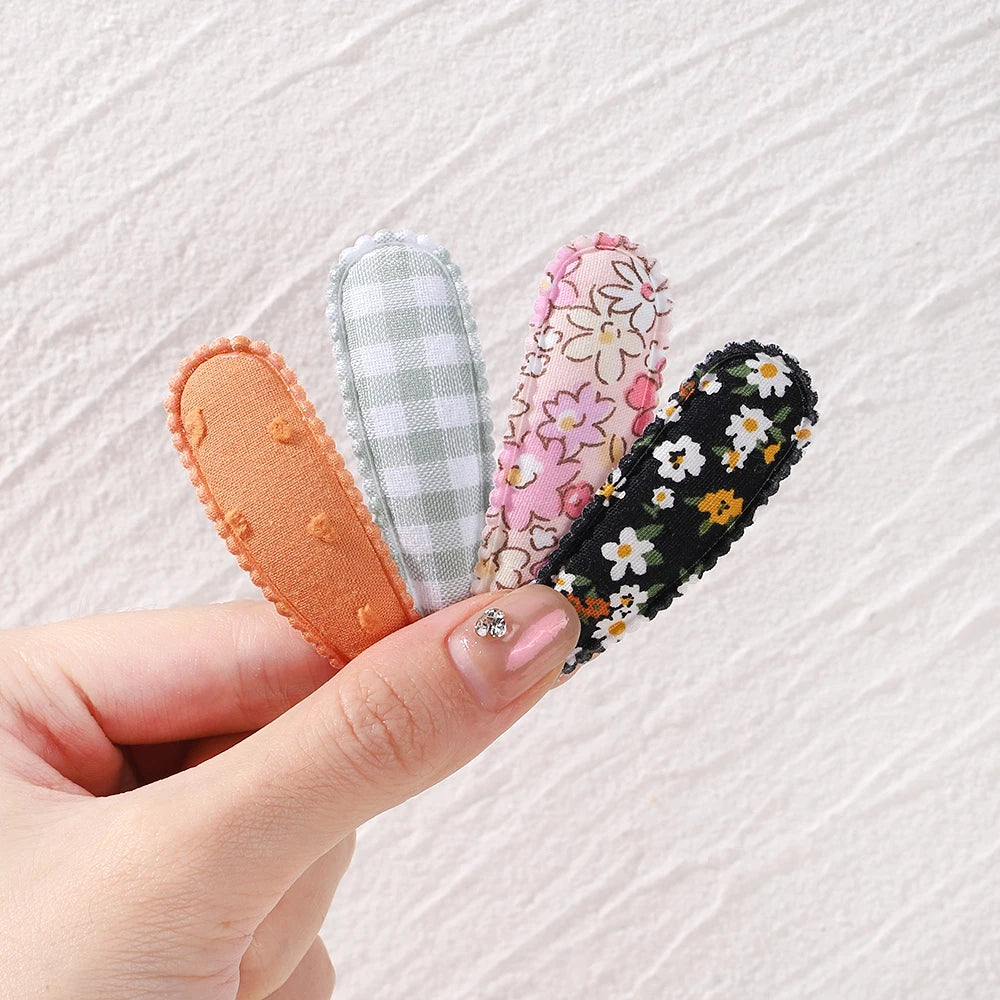 6/10Pcs Fashion Print Hairclips with Paper Jam Girl Waterdrop Broken Hair BB Clip Handmade Hairpin Headwear Kid Hair Accessories
