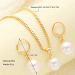 Load image into Gallery viewer, Elegant White Pearl Pendant Necklace Box Chain Choker for Women Fashion Luxury Classic Ball Pearl Earrings Sets Wedding Jewelry
