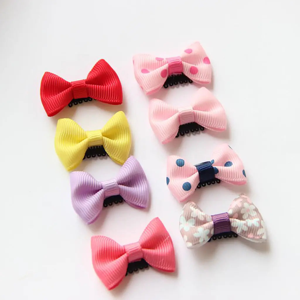 10-50Pcs/lot Candy Color Baby Mini Bow Hair Clips Safety Hair Pins Barrettes for Children Girls Kids Ribbon Hair Accessories