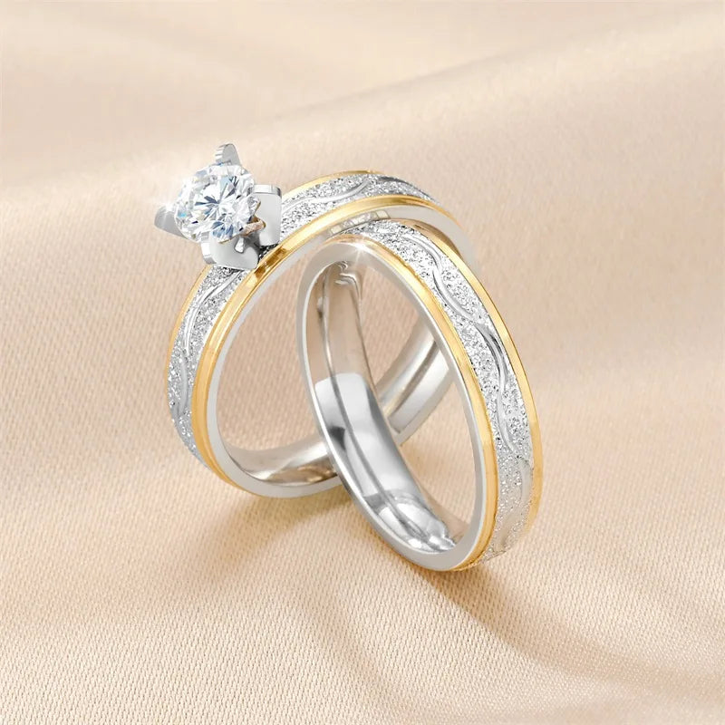 Luxury titanium ring for couple wedding band engagement jewelry women men trendy rings stainless steel comfit size 6 13 bagues