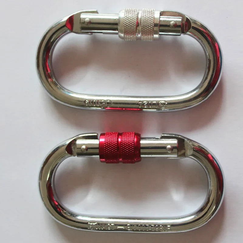 PRIOR FITNESS Silver steel carabiner for aerial yoga hammock Yoga accessory O-shaped hardware CE certified 25kN