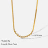 EILIECK 316L Stainless Steel Gold Color Zircon Necklace For Women Simple Style Chain Choker Fashion Wedding Necklaces Jewelry