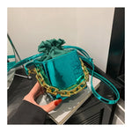 Load image into Gallery viewer, Glossy PU Compact Bucket Shoulder and Crossbody Bags Chains Portable Retro Super Cool Handbags for Women 2024 Fashion on Sale
