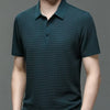 Asian Sizes Summer New Men's Lop-up Hollow Short-sleeved Polo Shirt Ice Silk