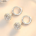 Load image into Gallery viewer, Fanqieliu 925 Silver Needle Lady's Fashion Jewelry New Crystal Zircon Shambhala Beads Drop Earrings FQL23531
