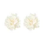 Load image into Gallery viewer, New big white flowers study earrings for women's personality fashion unique design Brincos wedding jewelry whole sale birthday g
