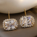 Load image into Gallery viewer, Simple Square Crystal Cubic Zirconia Drop Earrings Wedding Accessories for Women Silver Color/Gold Color Fashion Jewelry e7539
