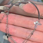 Load image into Gallery viewer, Butterfly Shiny Zircon Silver Color Bangle Light Luxury Multi-layer Chain Bracelet For Women Fashion Hand Accessories Jewelry
