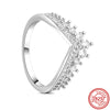 Sterling Silver Pantaro Finger Ring Stackable Infinite Flower Princess Crown Heart Sparkling Fine Rings Wedding Jewelry