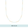 Light Blue Glass Handmade Bead Chain Necklace Women Stainless Steel Plated 18k Gold Creative Charm European Party Jewelry