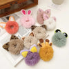 1PCS New Cute Hair Accessories Fake Fur Hair Rope Bear Scrunchies Women Girls Elastic Hair Rubber Bands Gum Kids Ponytail Holder