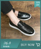 Handmade Men Loafers Split Leather Casual Shoes For Men Slip On Flat Sneakers Plus Size 39-48 Man Spring Footwear