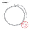 Luxury Real 925 Sterling Silver Fashion Simple Dazzling CZ Tennis Chain Bracelets For Women Wedding Fine S925 Jewelry DA1715