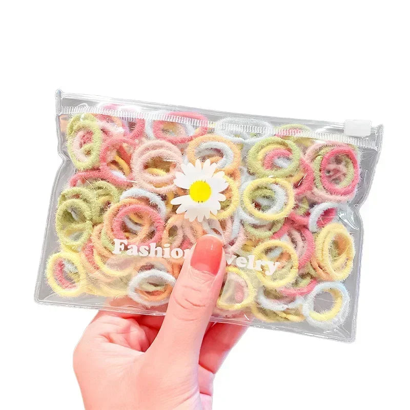 100pcs/Bag Elastic Hair Bands Girls Baby Durable Hair Accessories Child Hair Ring Head Rope Scrunchies Headwear Wholesale Gift