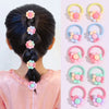 10PCS/Set Cute Cartoon Flower Animal Small Elastic Hair Bands For Girls Ponytail Hold Lovely Rubber Band Kids Hair Accessories