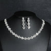 Bride Crystal Necklace Earrings Set Bridal Wedding Jewelry Sets Rhinestone Choker Necklace Prom Costume Jewelry Set for Women