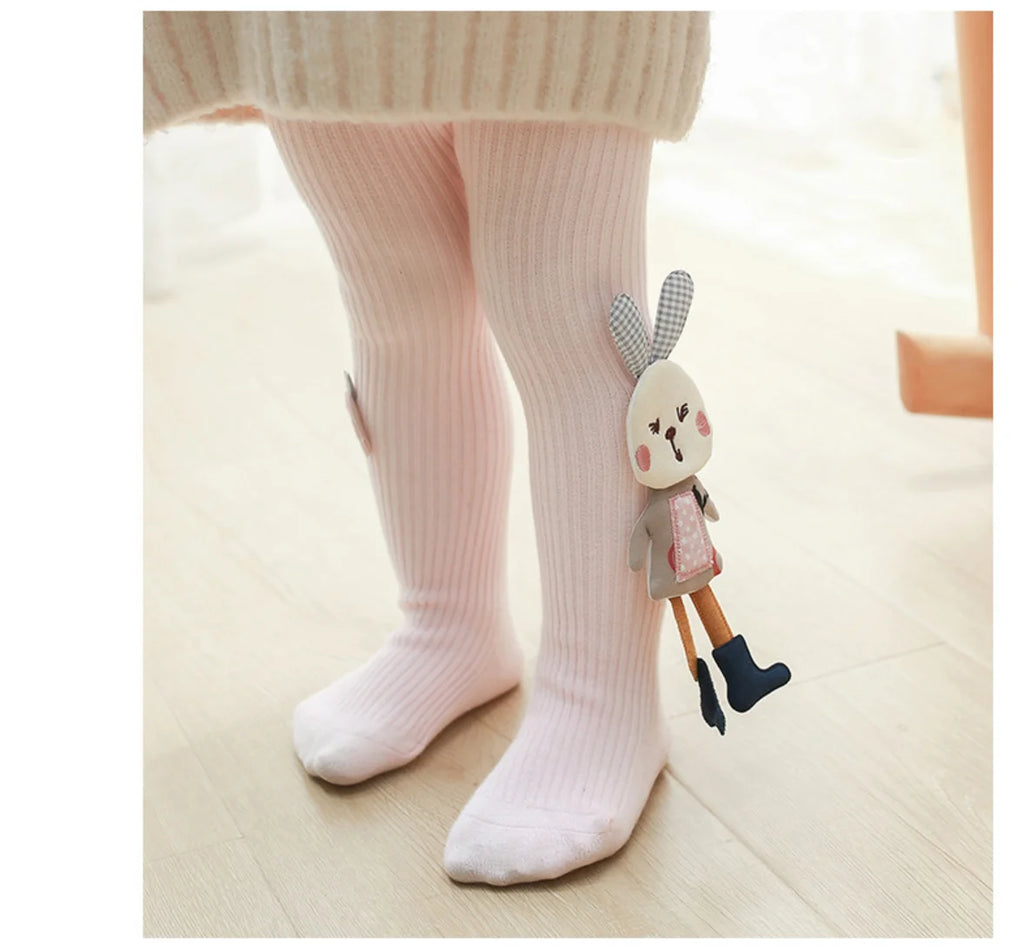 Spring Autumn Tights for Girls Knitted Children's Pantyhose Cartoon Rabbit Kids Girls Tight 2022 Clothes Accessories