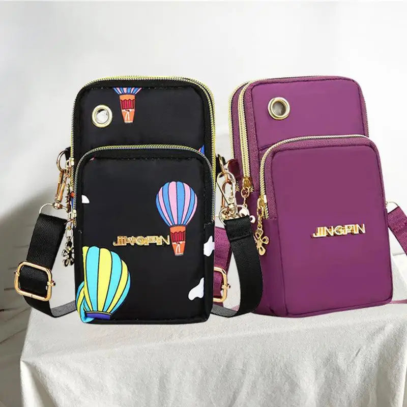 New Fashion Balloon Mobile Phone Crossbody Bags for Women Shoulder Bag Cell Phone Pouch With Headphone Plug 3 Layer Wallet 2023