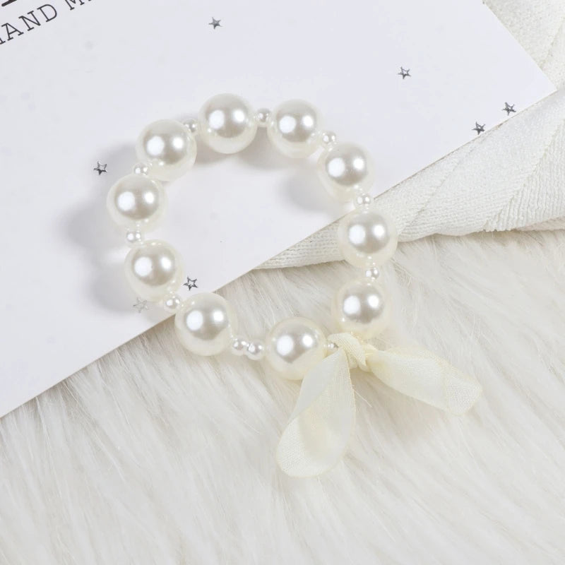 Children Imitation Pearl Jewelry Baby Girl Jewelry Set Necklace Bracelet Suit