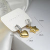 Full Shiny CZ Stone Tiny Hoop Drop Earrings Fashion Star Heart Shape Trendy Gold-color Drop Metal Earrings Evening Jewelry