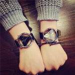 Load image into Gallery viewer, Fashion Simple Triangular Glass Watch Nail Bracelet Set Quartz Watch
