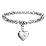 Load image into Gallery viewer, Fine 925 Sterling silver Noble Heart 26 Letteres chain Bracelets for women men Fashion party wedding Accessories Jewelry gifts
