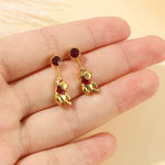 Load image into Gallery viewer, Disney Pooh Bear Rubies Ear Studs Luxury Charm Jewelry Cartoon Winnie the Pooh Earrings Accessories for Women High Quality Gift
