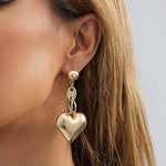 Load image into Gallery viewer, Gold Texture Love Pendant Earrings For Women Personalized Ladies Street Style Earrings Jewelry Wholesale Direct Sales

