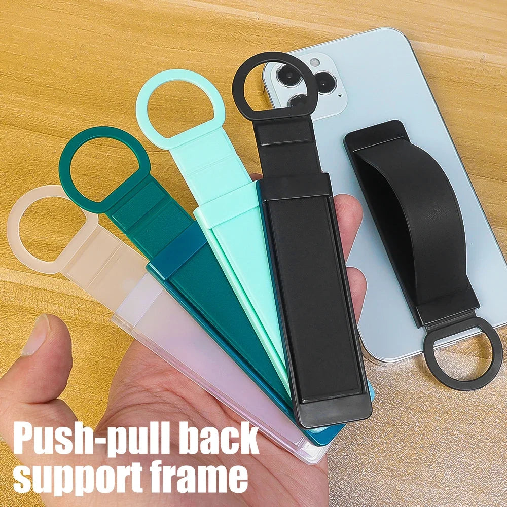 Portable Telescopic Phone Finger Grip Silicone Mobile Phone Wrist Band Holder Kickstand Finger Ring Strap Push Pull Grip Bracket