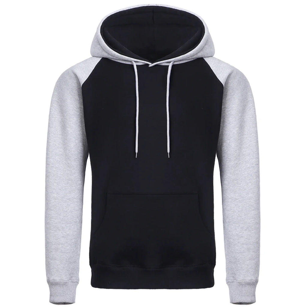 Red Black Raglan Splicing Hoodie Men Loose Oversized Clothing Autumn Warmth Fleece Hoody Street Personality Hooded Yellow Gray