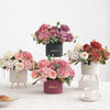 Artificial Flowers Retro Silk Rose Bouquet Hydrangea Peony Vintage Bride Holding Fake Plants Home Wedding Decoration Accessories