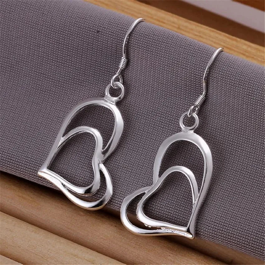 New 925 Sterling Silver Earrings for Women fashion Jewelry love heart earrings Couple gifts Trendsetter recommendation